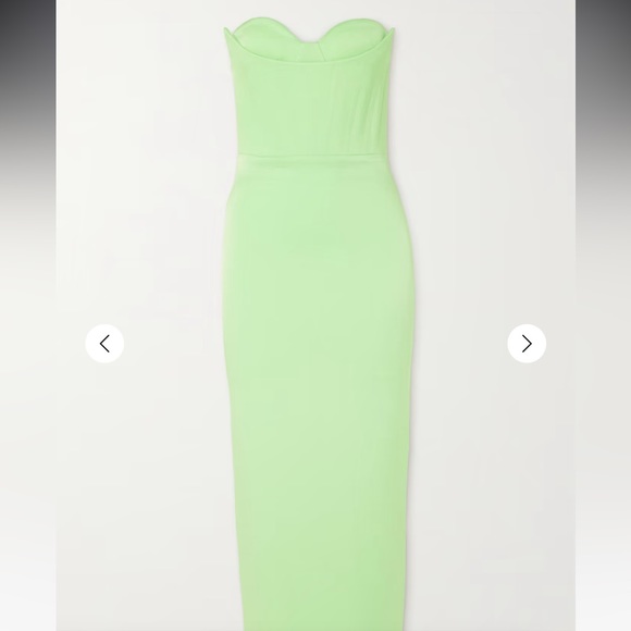 Alex Perry Ansley strapless satin-crepe midi dress in Mint - Picture 2 of 4